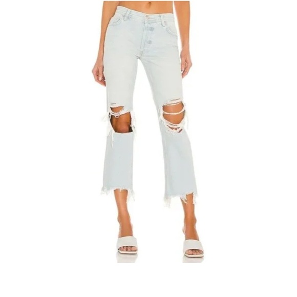 We The Free Paradise Blue Distressed Jeans NWT Size 24 $78 - Picture 1 of 5